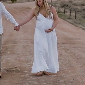 Banana Republic White Spaghetti-Strap Maxi Dress